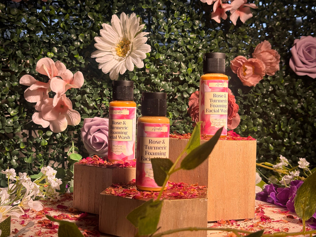 foaming facial wash-rose & turmeric