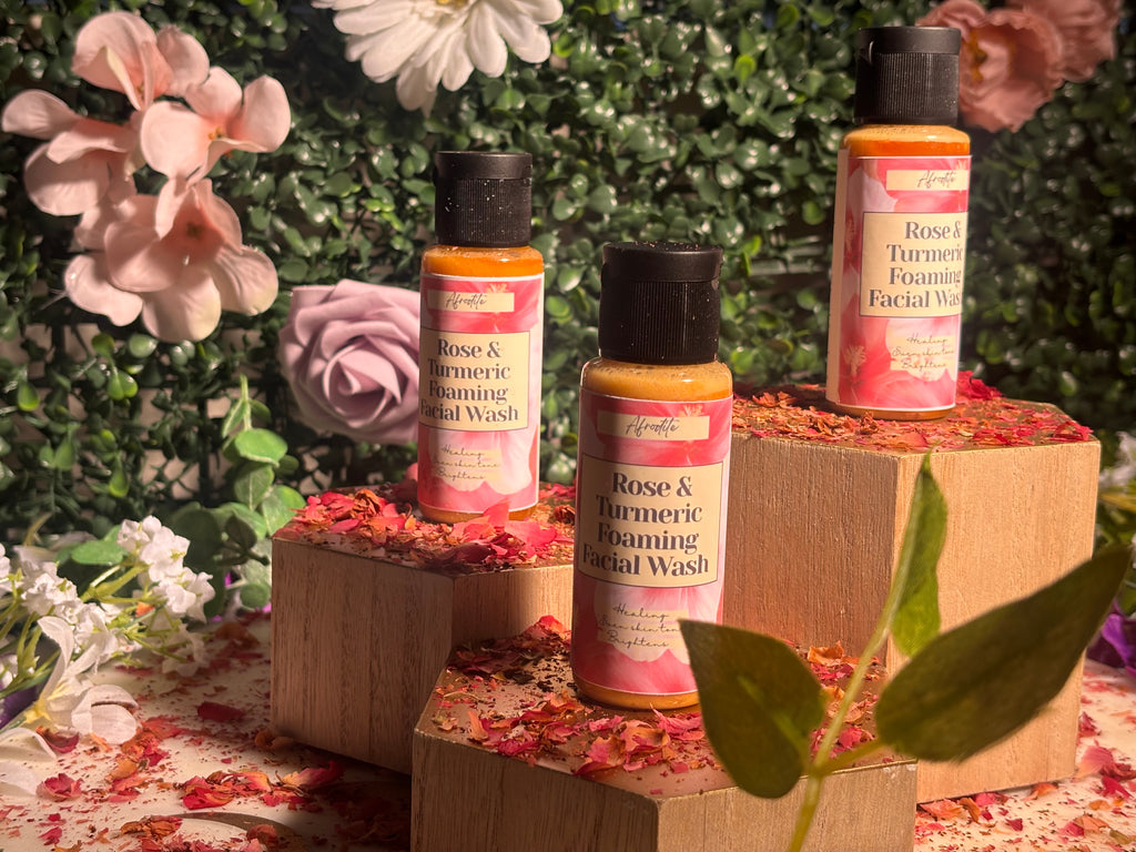 foaming facial wash-rose & turmeric