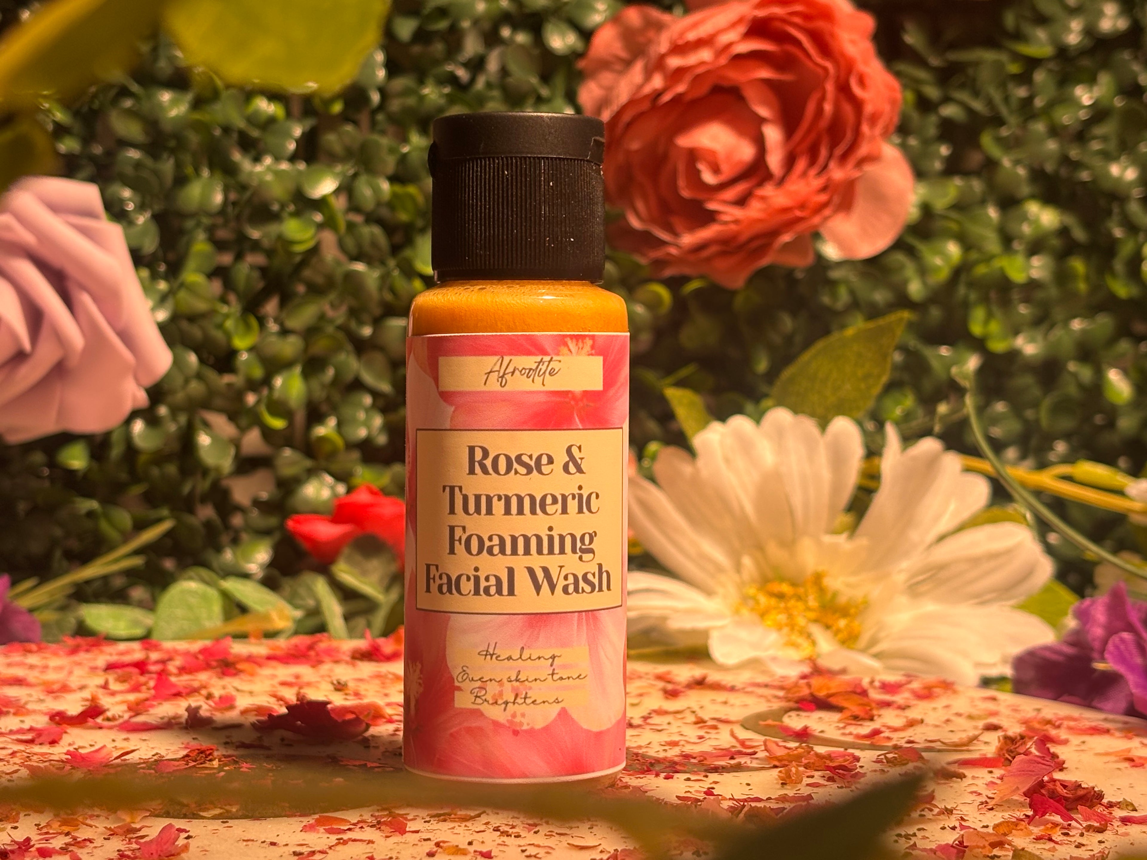 foaming facial wash-rose & turmeric