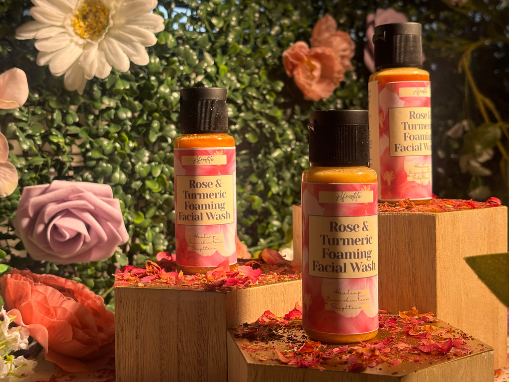 foaming facial wash-rose & turmeric