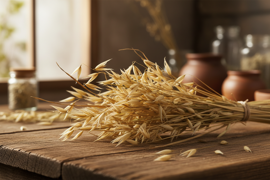 dried oat straw herb